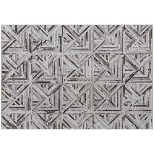 Modern Area Rug, Triangle Pattern Non-Slip Washable Rug, Chenille Floor Carpet for Living Room, Bedroom, Dining Room