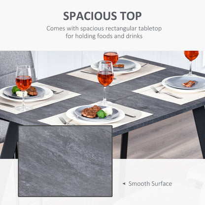 Dining Table, Contemporary Rectangle Kitchen Table with Metal Legs and Spacious Tabletop for Dining Room, Living Room