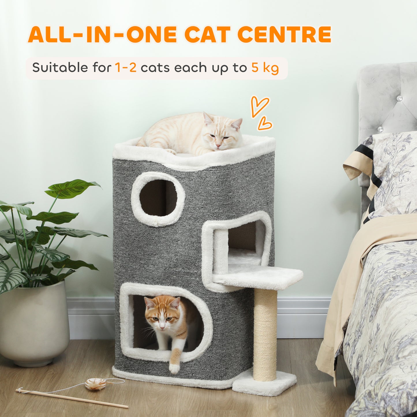 75 cm Cat Tree, Cat Tower Condo for Indoor Cats with Scratching Post, Jumping Platform, Grey