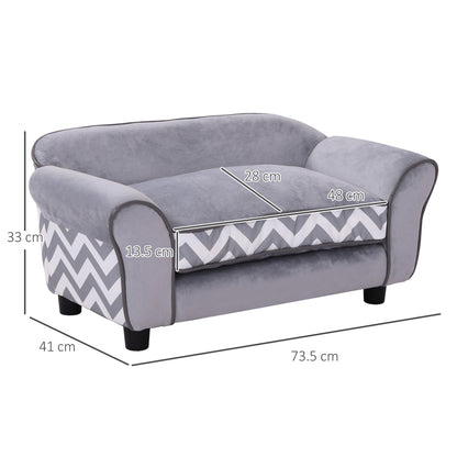 Dog Sofa Bed for XS-Sized Dogs, Cat Sofa with Soft Cushion, Pet Chair Lounge with Washable Cover, Removable Legs