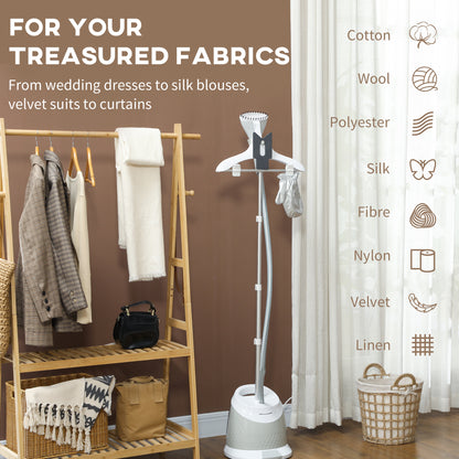 1800W Standing Clothes Steamer, with Accessories - Grey
