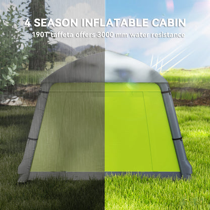 Inflatable Camping Tent w/ Hand Pump, Easy Setup 1/2 Person Blow Up Tent Waterproof 190T Taffeta w/ Mesh Windows