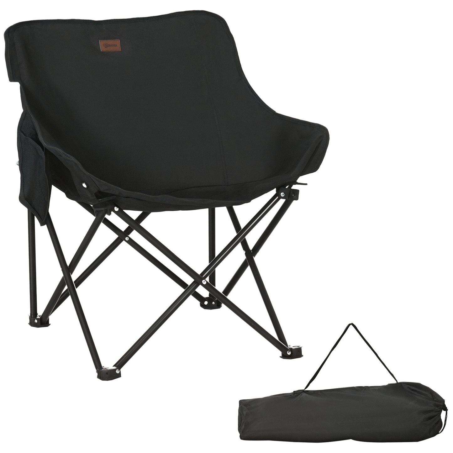 Camping Chair, Lightweight Folding Chair with Carrying Bag and Storage Pocket, Perfect for Festivals, Fishing