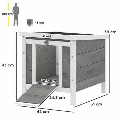 Wooden Rabbit Hutch Outdoor, Guinea Pig Hutch, Rabbit Hideaway, Cat House, Bunny Cage Small Animal House with Openable Roof