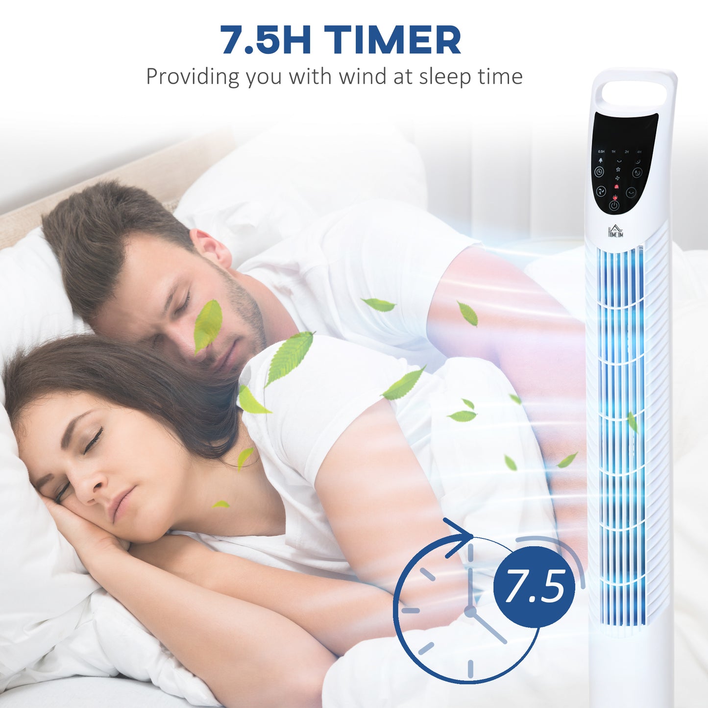 36" Freestanding Tower Fan, Pedestal Fan with 3 Speed 3 Mode, 7.5h Timer, 70 Degree Oscillation, LCD Panel