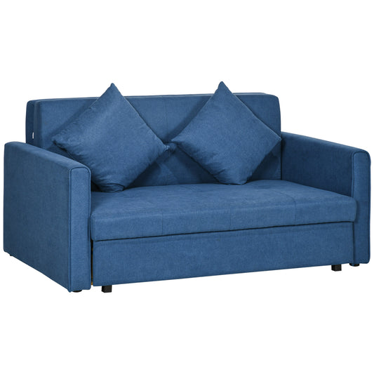 2 Seater Sofa Bed with Hidden Storage, Pull Out Convertible Bed Settee