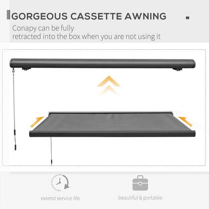 3 x 2.5m Electric Awning with Remote Controller, Aluminium Frame DIY Retractable Awning