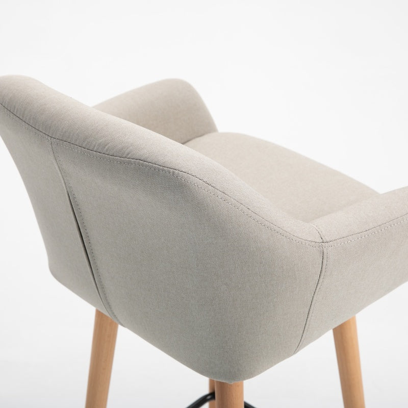 Set of 2 Bar Stools Modern Upholstered Seat Bar Chairs with Metal Frame