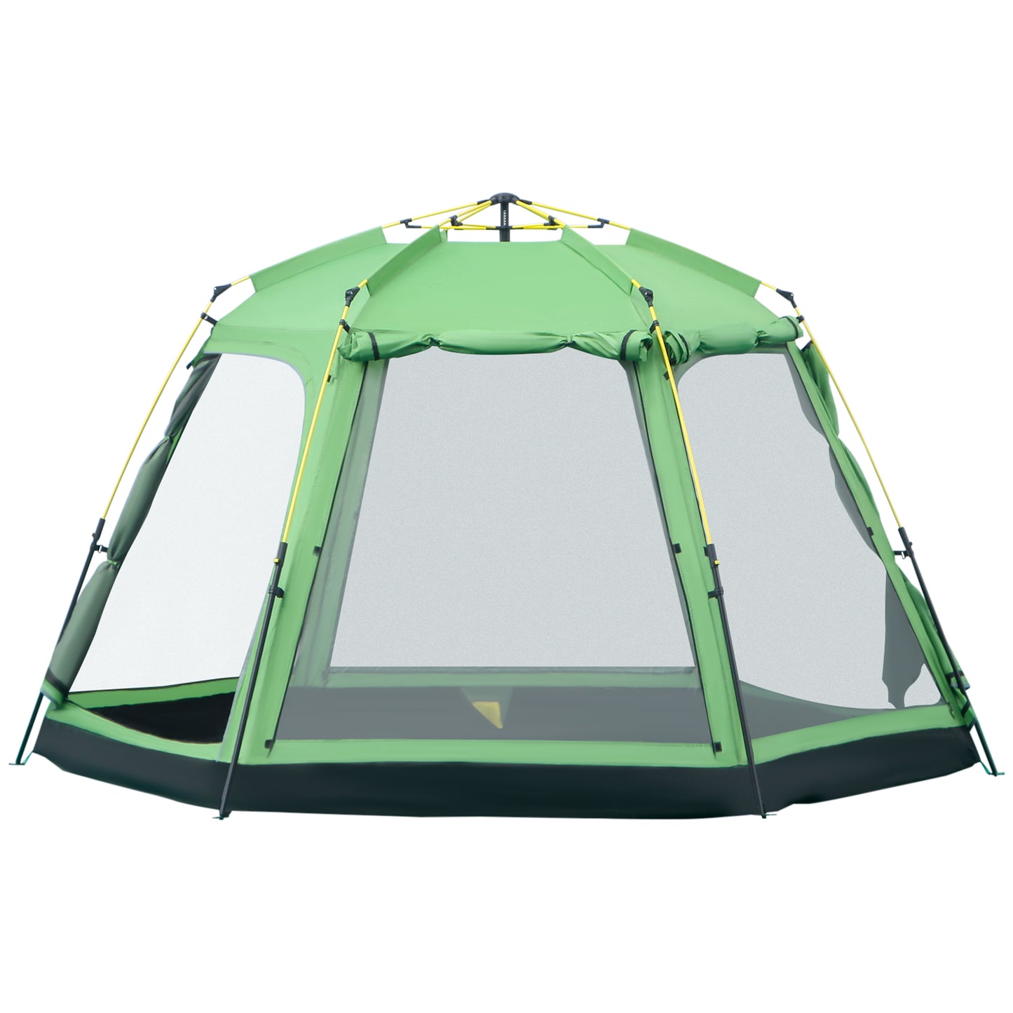 6 Person Pop Up Camping Tent, 2-Tier Design Backpacking Tent with 4 Windows 2 Doors Portable Carry Bag for Fishing Hiking