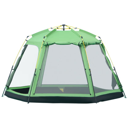 6 Person Pop Up Camping Tent, 2-Tier Design Backpacking Tent with 4 Windows 2 Doors Portable Carry Bag for Fishing Hiking