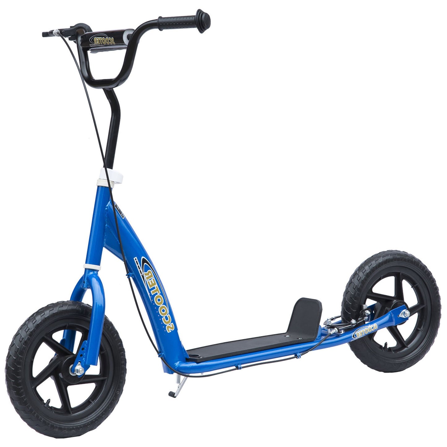 Kids Scooter Kick Scooter, with 12" EVA Tyres, Rear Brake, Big Wheels Scooter for 5-12 Years , Blue