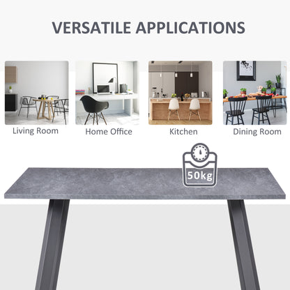 Dining Table, Contemporary Rectangle Kitchen Table with Metal Legs and Spacious Tabletop for Dining Room, Living Room