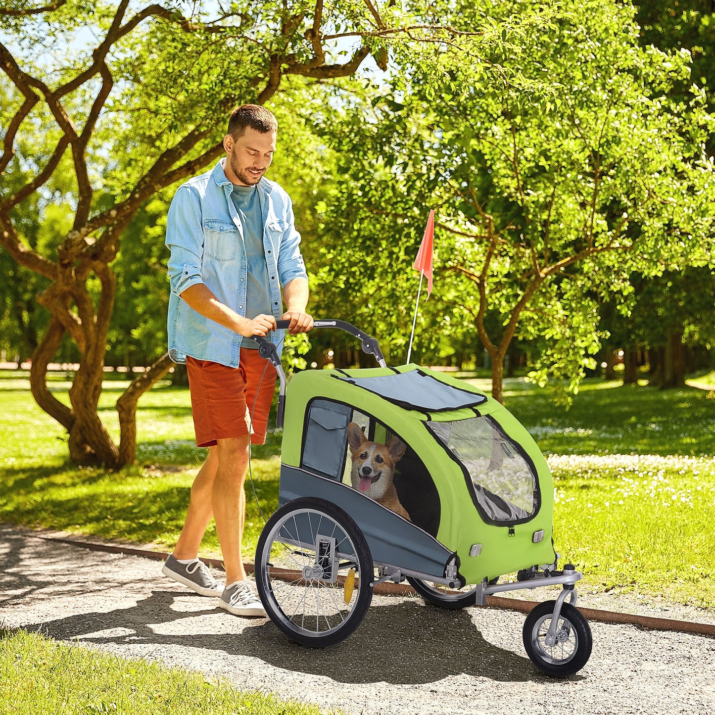 Dog Bike Trailer Pet Stroller Cart Carrier for Bicycle 360° Rotatable