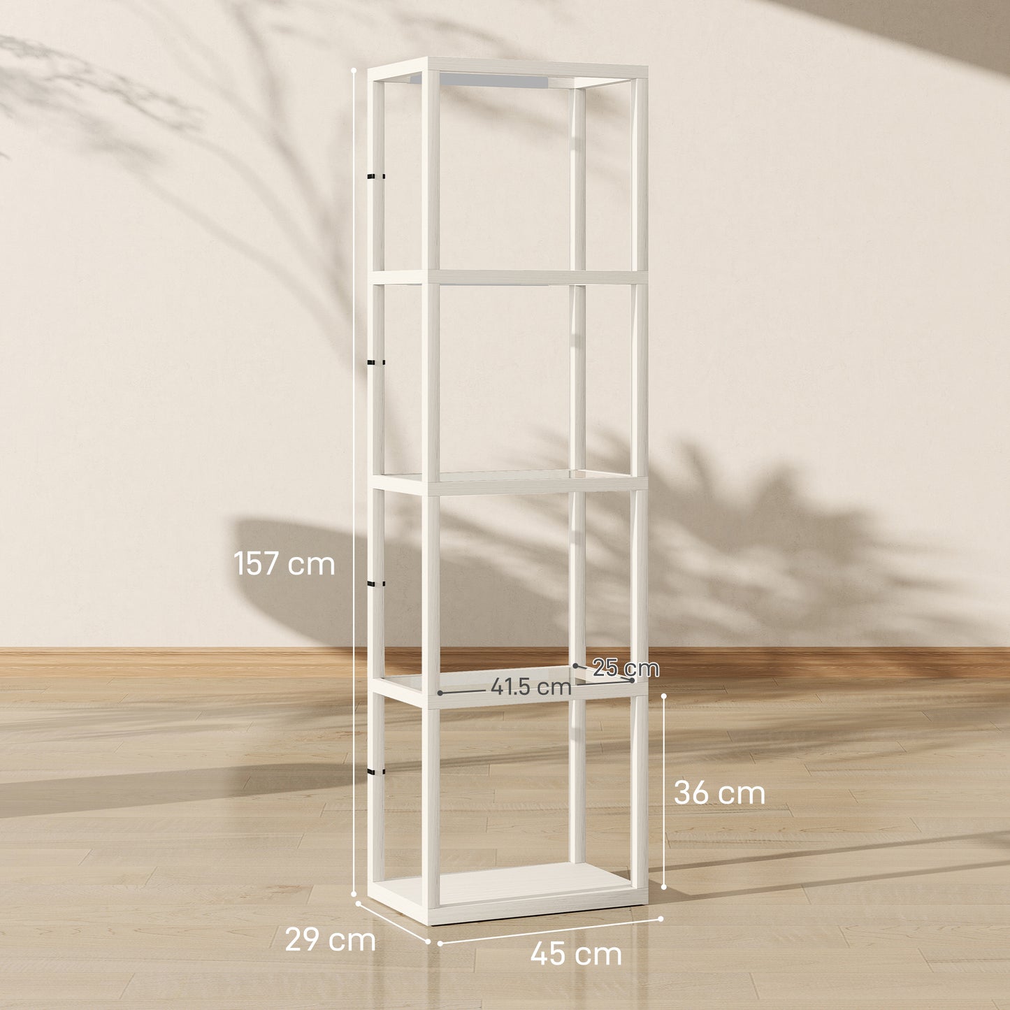 Four-Shelf Floor Lamp - Bleached Oak
