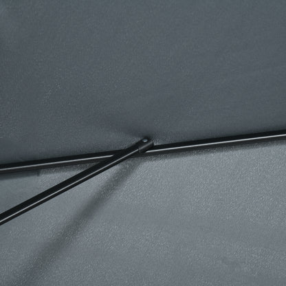 3x2m Garden Parasol Umbrella with Aluminium Pole, Tilt and Crank, Rectangular Outdoor Table Parasol Sun Shade for Patio