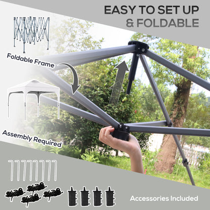 3 x 3(M) Pop Up Gazebo, UPF 50+ Foldable Canopy Tent with Wheeled Carrybag, 4 Leg Weight Bags