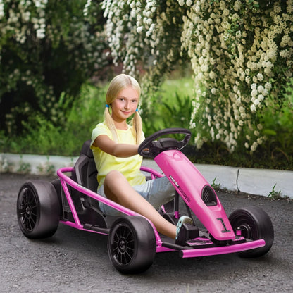 24V Electric Go Kart for Kids with 2 Speeds - Pink / Black