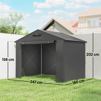 8 x 6 ft Outdoor Garden Storage Shed, Waterproof Bike Tent with Roll-Up Zipper Door