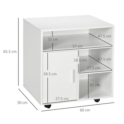 Multi-Storage Printer Stand, Mobile File Cabinet with Shelves