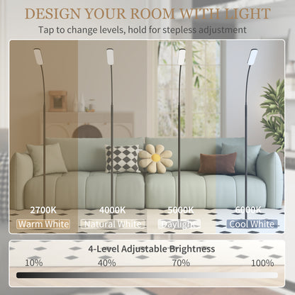 LED Floor Lamp, Standing Lamp with Remote & Touch Control, Stepless Dimmable Colours Temperature & Brightness