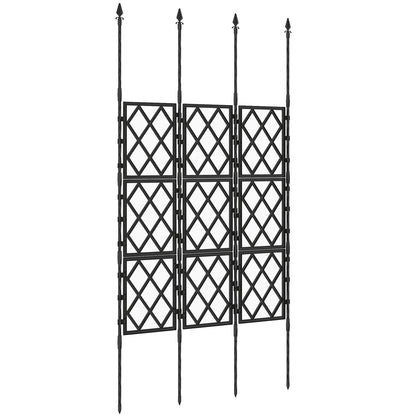 Foldable Garden Trellis, Lattice Climbing Support Trellis for Garden, DIY Assembly, 85 x 197 cm, Black