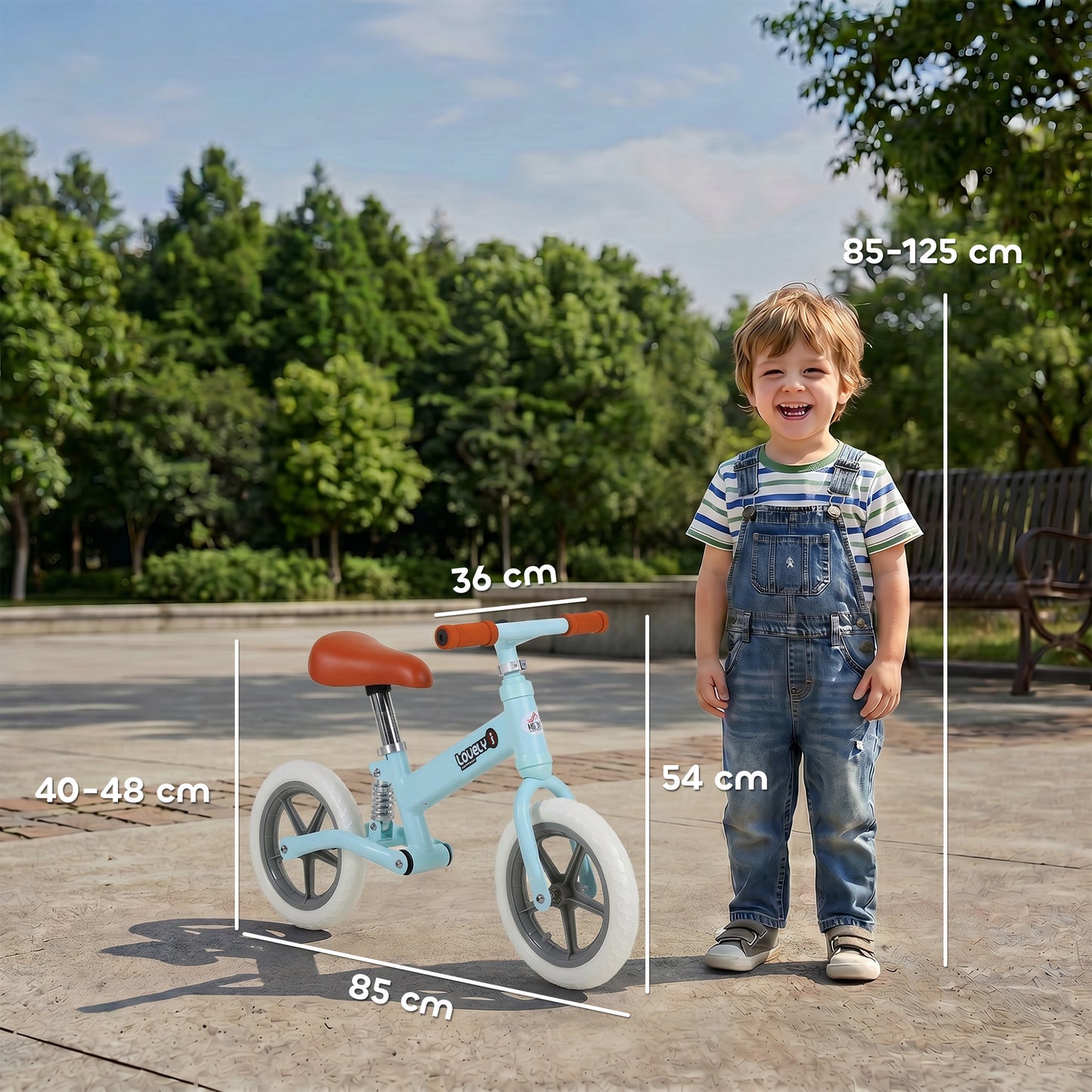 12" Kids Balance Bike No Pedal Bicycle EVA Tyre Adjustable Seat Toddler Training Bike W/ Shock Absorber 2