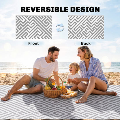Outdoor Rug Reversible Mat Plastic Straw Rug Portable RV Camping Mat for Garden Deck Picnic Indoor, 152 x 243 cm (5 x 8 ft)