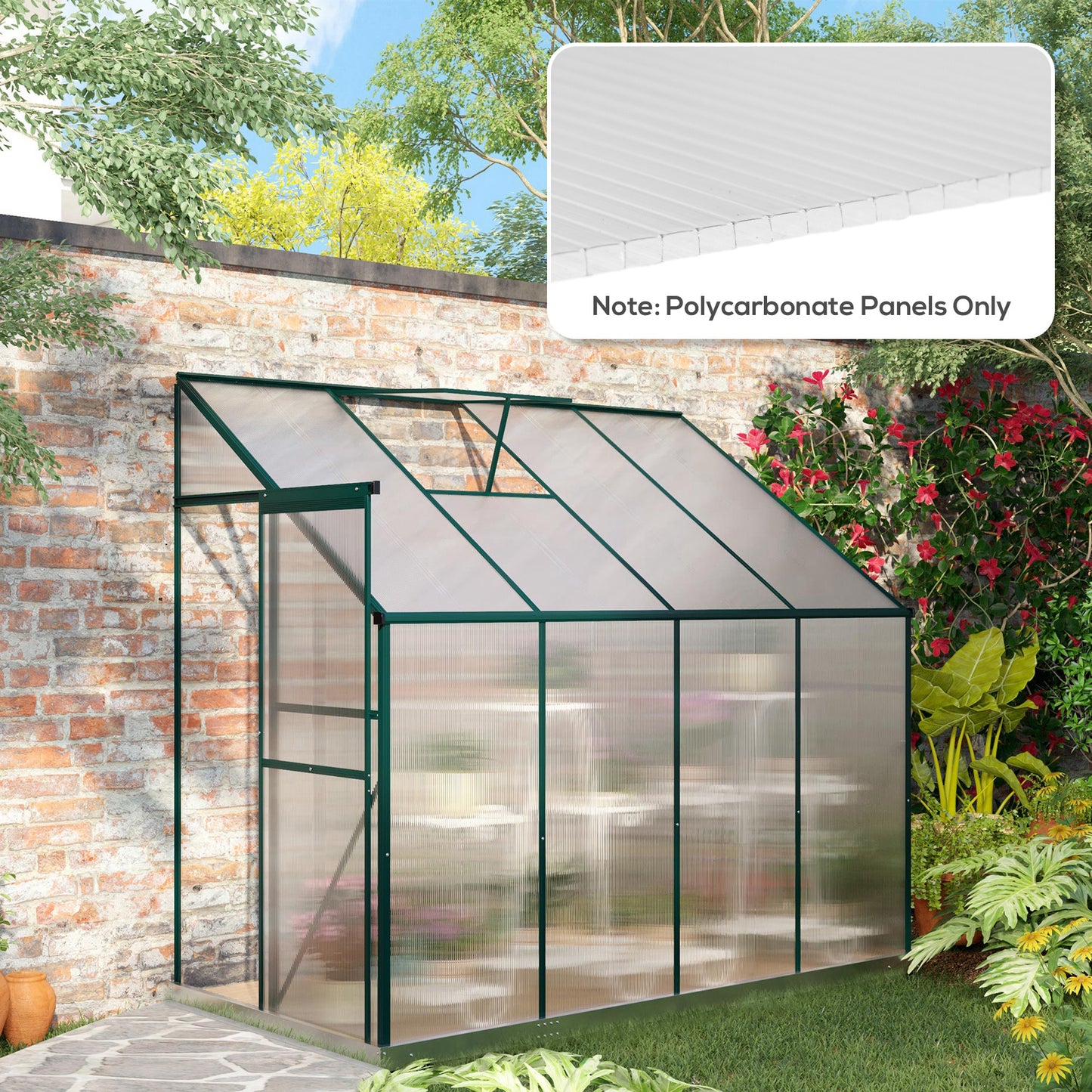 14 Pieces Polycarbonate Sheets, 121 x 61 x 0.4cm Twin-Wall Plastic Roofing Sheets, 10m² Replacement Greenhouse Panels
