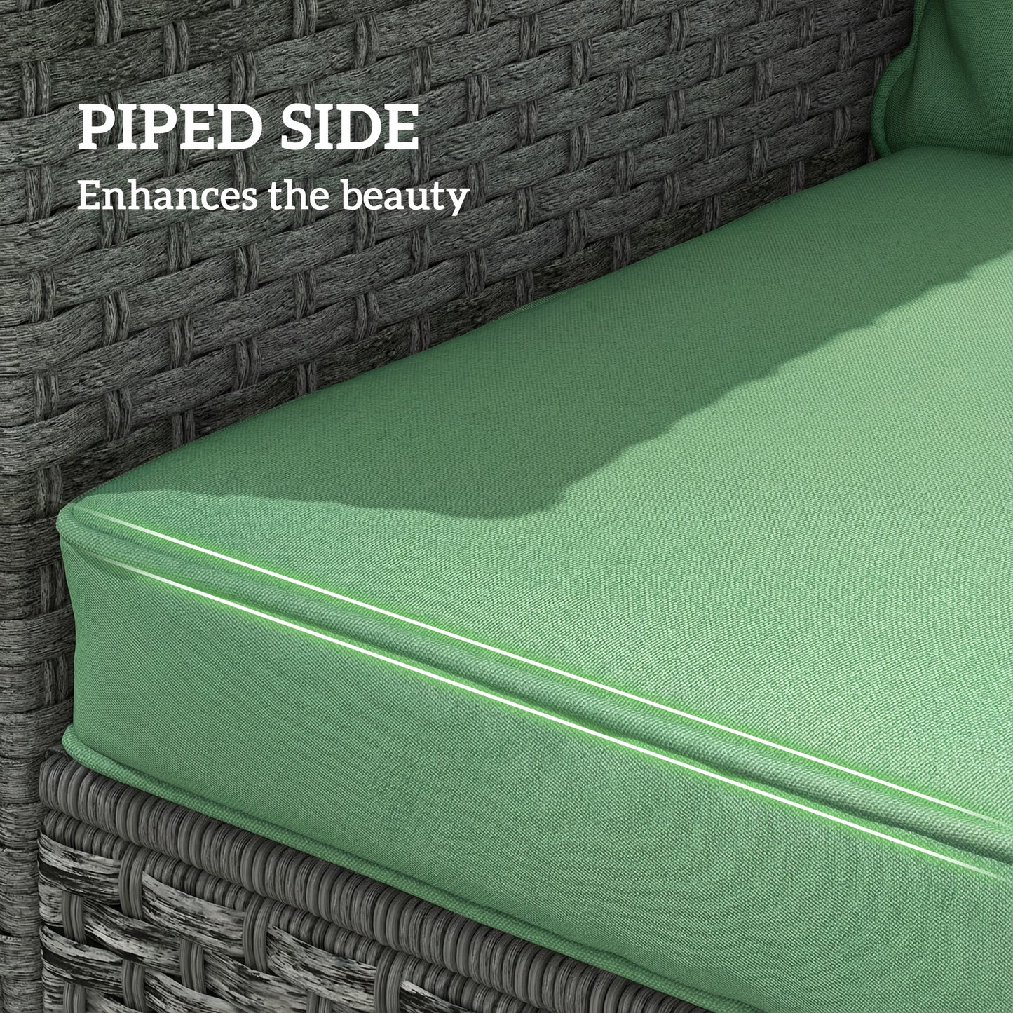 Seat and Back Padded Cushion Set, CUSHION ONLY - Green