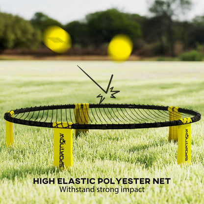 Spike Game Set, Mini Beach Games Set with Net, 3 Balls and Ball Pump, Portable with Carrying Bag for Outdoor Team Sports