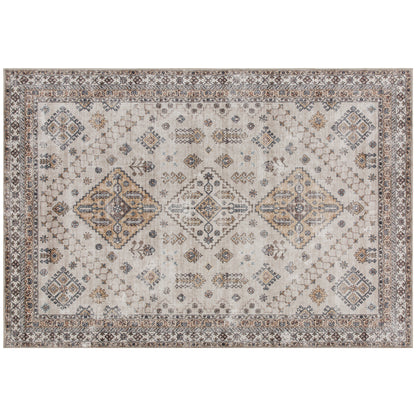 Vintage Area Rug, Non-Slip Washable Rug, Flannel Floor Carpet for Living Room, Bedroom, Dining Room, Home Office