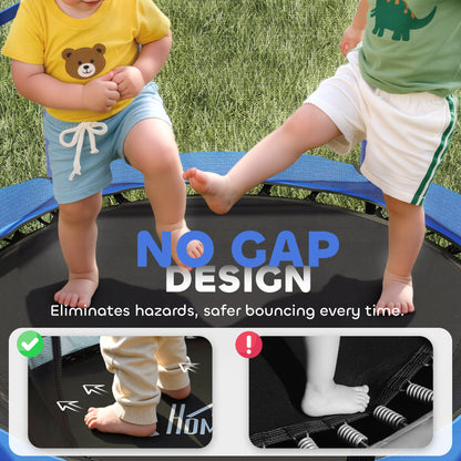 4.6FT/55" Kids Trampoline with Enclosure Net, Outdoor Indoor Use, for Ages 3-10 Years, Blue