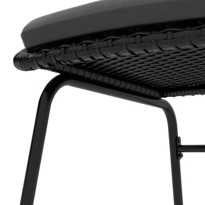 Three-Piece Rattan Bistro Set - Black