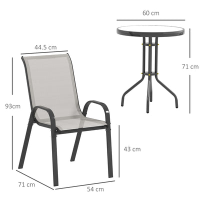 Three-Piece Outdoor Garden Set - Light Grey