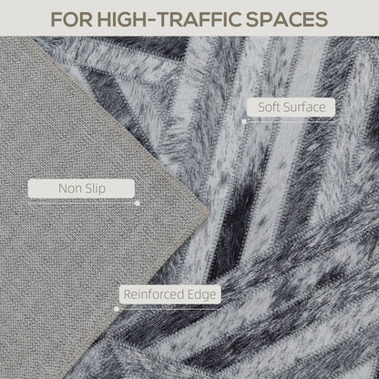 Modern Area Rug, Triangle Pattern Non-Slip Washable Rug, Chenille Floor Carpet for Living Room, Bedroom, Dining Room