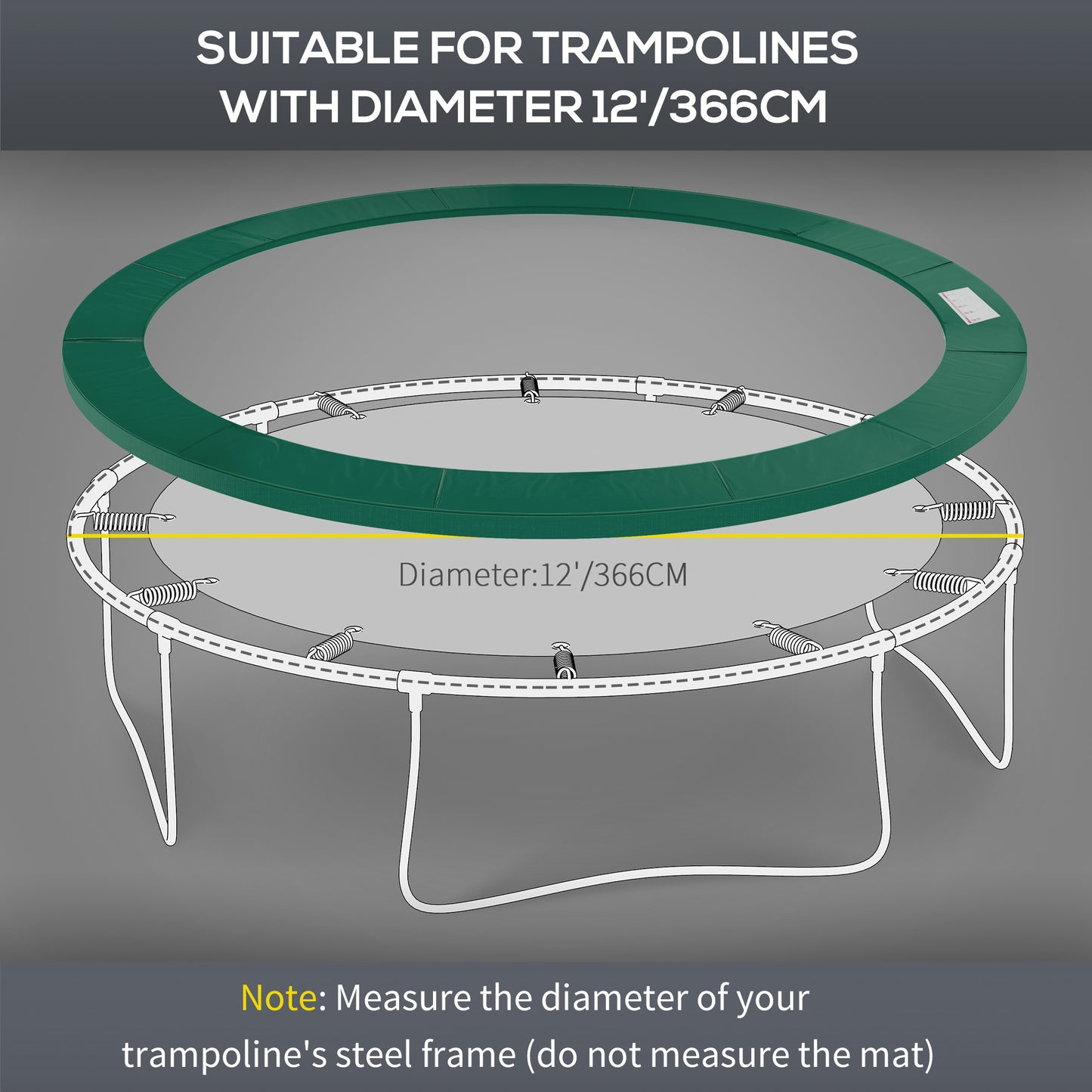 Trampoline Safety Pad, 8 ft-Green