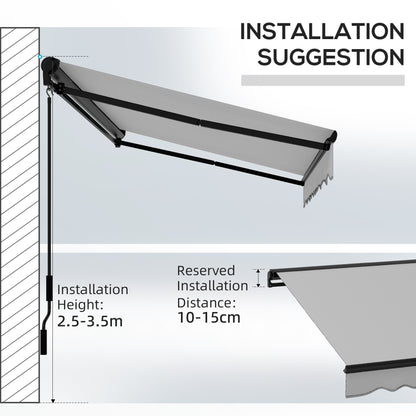 Electric Awning with Aluminium Frame and Remote Control, 3 x 2m, Light Grey