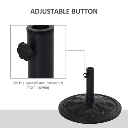 13kg Round Parasol Base Sun Umbrella Weight Stand Holder Patio Outdoor Garden, Black