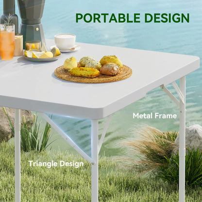 34/74cm Folding Camping Table, with Handle - Grey