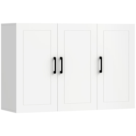Bathroom Wall Cabinet, Wall Mounted Bathroom Cabinet, Over the Toilet Space Saver with Adjustable Shelves, White