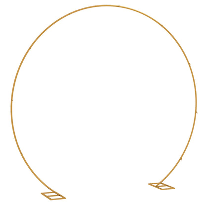 280cm Gold Backdrop Stand, Round Metal Wedding Arch for Birthday Party, Bridal Shower, Graduation, Ceremony