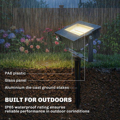 32W LED Floodlights, Linkable 4-Pack Landscape Lighting with Remote Control, RGB Colour Changing, UK Plug, Black