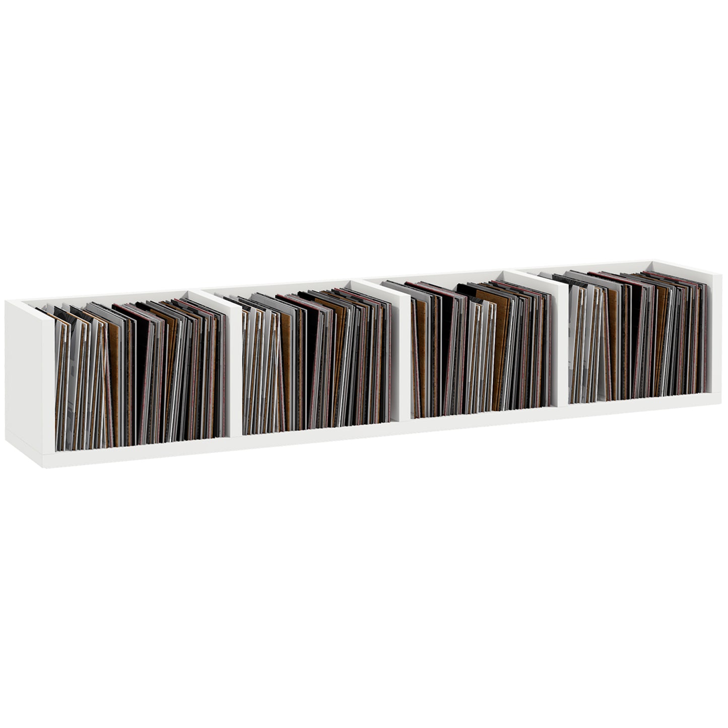 Wall-Mounted Media Storage Shelf – White