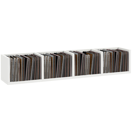 Wall-Mounted Media Storage Shelf – White