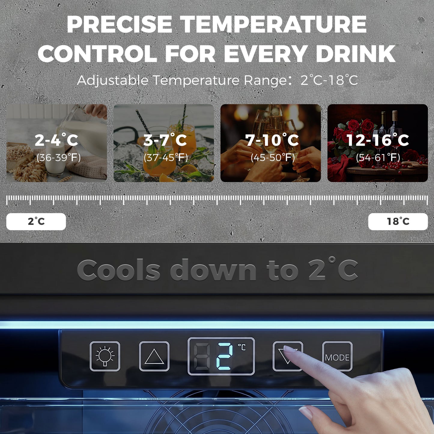 70L Drinks Fridge, 70 Can Under Counter Freestanding Beer Fridge with LED Light