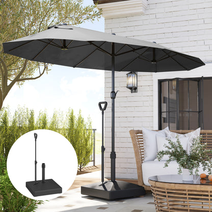Garden Parasol Base with Adjustable Wheels and Handle, Garden Sun Umbrella Base Parasol Stand, Filled Up to 55kg with Stand
