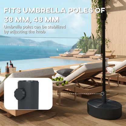 Patio Umbrella Base 22kg Sand Filled Garden Parasol Stand forfor 38mm/48mm Poles, Black
