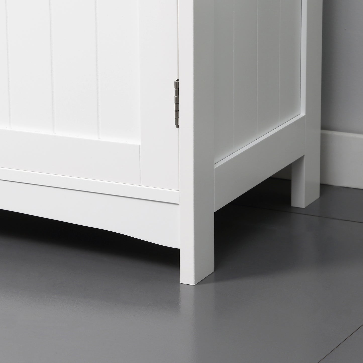 Pedestal Under Sink Cabinet with Double Doors, Modern Bathroom Vanity Unit, Storage Cupboard with Adjustable Shelves, White