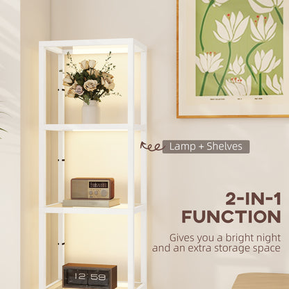 Four-Shelf Floor Lamp - White