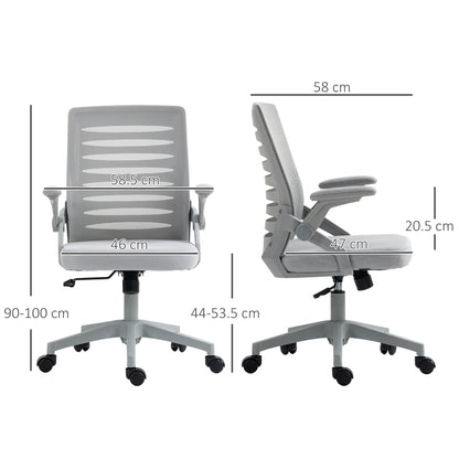 44-53.5cm Adjustable Height Work Chair, with Mesh Back - Grey